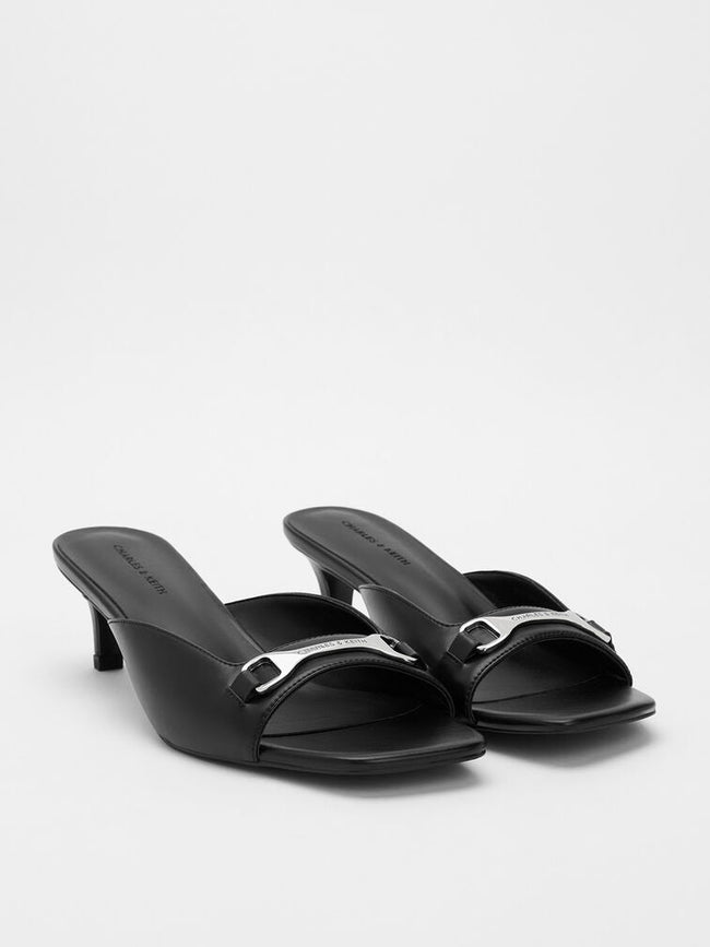 CHARLES & KEITH Leslie Kitten-Heel Mules_Black