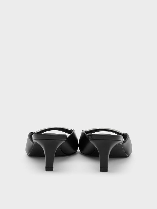CHARLES & KEITH Leslie Kitten-Heel Mules_Black
