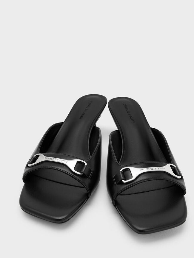 CHARLES & KEITH Leslie Kitten-Heel Mules_Black