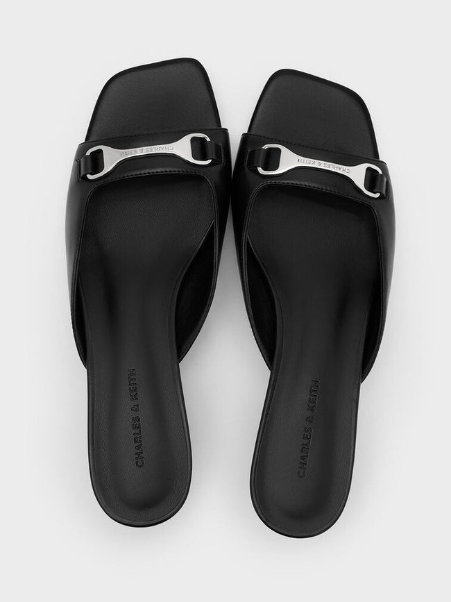 CHARLES & KEITH Leslie Kitten-Heel Mules_Black