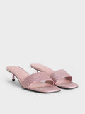 CHARLES & KEITH Glittered Cone-Heel Mules_Pink