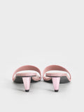 CHARLES & KEITH Glittered Cone-Heel Mules_Pink