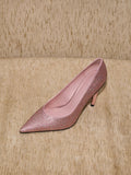 CHARLES & KEITH Glittered Cone-Heel Ponted-Toe Pumps_Pink