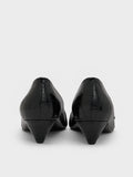 Charles & Keith Croc-Effect Buckled Pointed-Toe Kitten-Heel Pumps - Animal Print Black