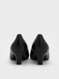 CHARLES & KEITH Metallic-Accent Pointed-Toe Blade-Heel Pumps_Black