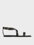 CHARLES & KEITH Crossover-Strap Square-Toe Sandals_Black