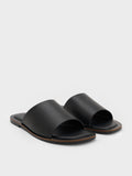 CHARLES & KEITH Wide-Strap Slide Sandals_Black