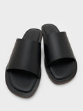 CHARLES & KEITH Wide-Strap Slide Sandals_Black