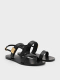 CHARLES & KEITH Yvette Double-Strap Sandals_Black