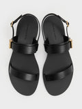 CHARLES & KEITH Yvette Double-Strap Sandals_Black
