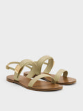 CHARLES & KEITH Yvette Double-Strap Sandals_Green