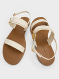 CHARLES & KEITH Yvette Double-Strap Sandals_Chalk