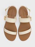 CHARLES & KEITH Yvette Double-Strap Sandals_Chalk