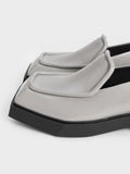 Lorde Geometric Square-Toe Loafers _Grey