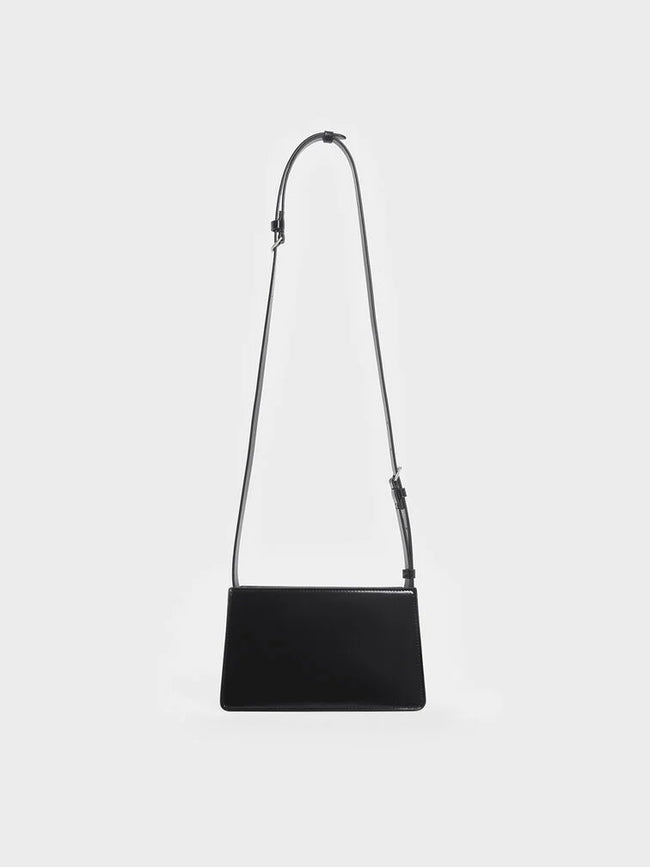CHARLES & KEITH Structured Boxy Shoulder Bag_Noir