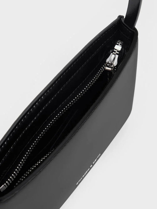 CHARLES & KEITH Structured Boxy Shoulder Bag_Noir