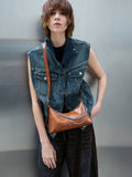 CHARLES & KEITH Women Atwood Chain Elongated Shoulder Bag -Distressed Tan