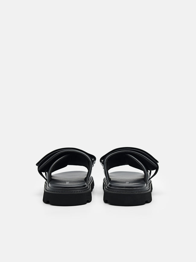 PEDRO Velcro Slide Sandals - Black