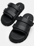 PEDRO Velcro Slide Sandals - Black