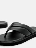 PEDRO Pleated Thong Sandals - Black