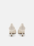 PEDRO Studio Kathy Leather Heel Pumps-Chalk