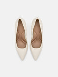 PEDRO Studio Kathy Leather Heel Pumps-Chalk