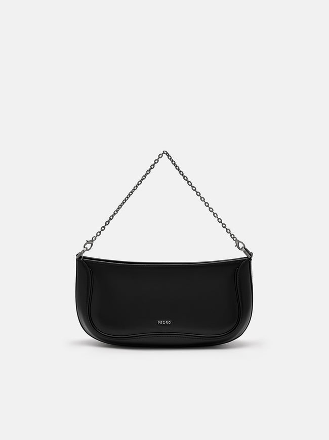 PEDRO Icon Oiled Leather Studded Shoulder Bag - Black