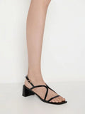 CHARLES & KEITH Strappy Block-Heel Slingback Sandals_Black Box