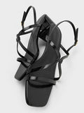 CHARLES & KEITH Strappy Block-Heel Slingback Sandals_Black Box