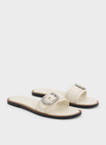 CHARLES & KEITH Buckle-Strap Slide Sandals_Chalk