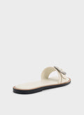 CHARLES & KEITH Buckle-Strap Slide Sandals_Chalk
