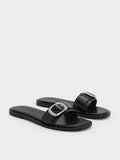 CHARLES & KEITH Buckle-Strap Slide Sandals_Black Box
