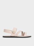 CHARLES & KEITH Yara Turn Lock Strappy Sandals_Cream