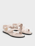 CHARLES & KEITH Yara Turn Lock Strappy Sandals_Cream