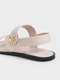CHARLES & KEITH Yara Turn Lock Strappy Sandals_Cream