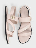 CHARLES & KEITH Yara Turn Lock Strappy Sandals_Cream