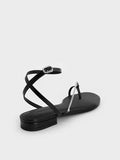 CHARLES & KEITH Chain-Strap Toe-Ring Sandals _Black Box