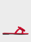 CHARLES & KEITH Clover-Knot Slide Sandals_Red
