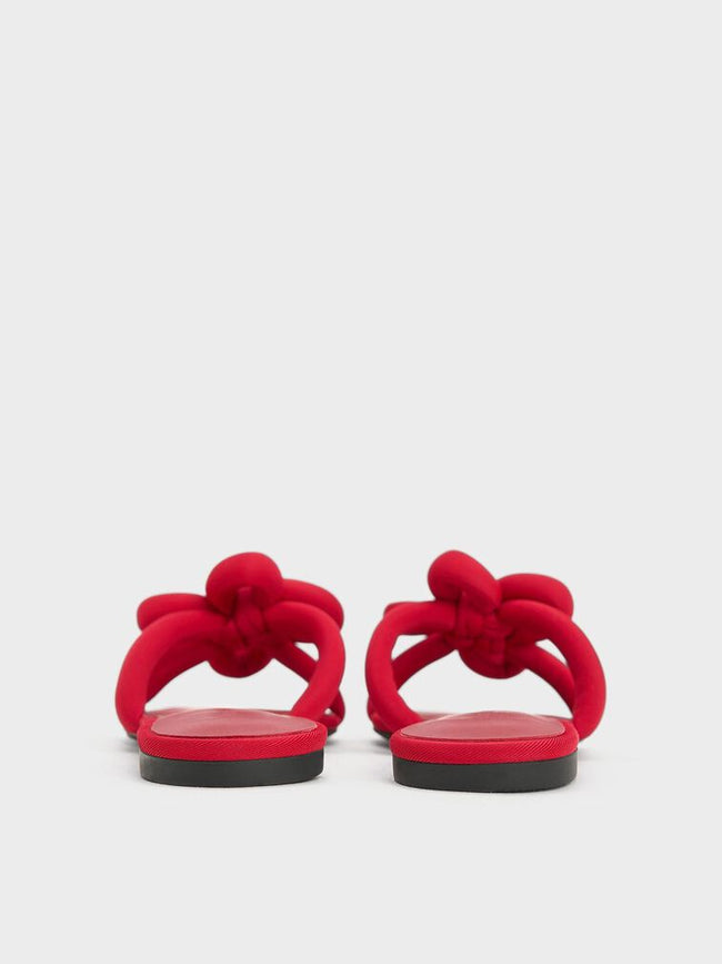 CHARLES & KEITH Clover-Knot Slide Sandals_Red