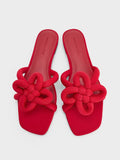 CHARLES & KEITH Clover-Knot Slide Sandals_Red