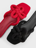 CHARLES & KEITH Clover-Knot Slide Sandals_Red