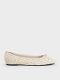 CHARLES & KEITH Tweed Bow Ballet Flats_Multi