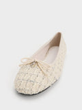 CHARLES & KEITH Tweed Bow Ballet Flats_Multi