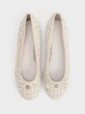 CHARLES & KEITH Tweed Bow Ballet Flats_Multi