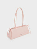 CHARLES & KEITH Women Hazel Bow Elongated Trapeze Shoulder Bag_Soft Pink