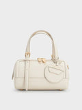 CHARLES & KEITH Women Enola Bowling Bag _Cream
