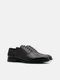 PEDRO Altitude Lightweight Burnished Leather Oxford Shoes - Black