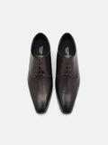 PEDRO Altitude Lightweight Embossed Leather Derby Shoes - Dark Brown
