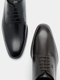PEDRO Boxed Leather Derby Shoes - Dark Brown