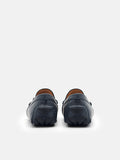 PEDRO Leather Horsebit Driving Shoes - Navy